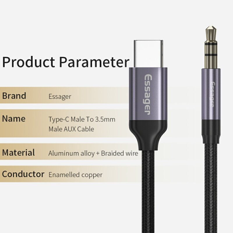 Essager Usb C To 3.5mm Aux Jac - Earphone Splitter Jack ulasan dan harga