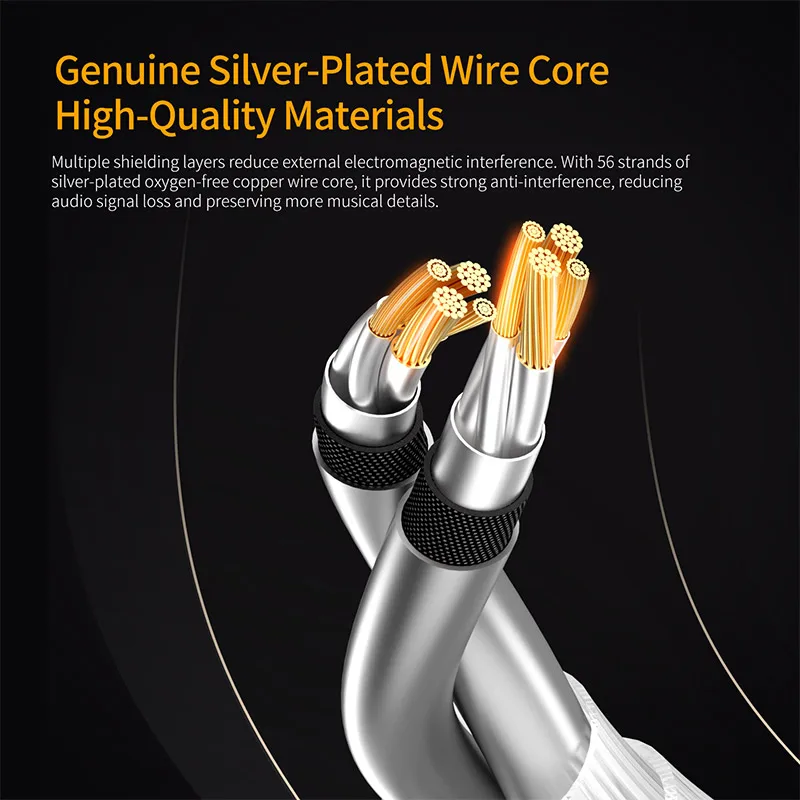 KZ Earphones Cable OFC Silver  - Usb C Earphone ulasan dan harga