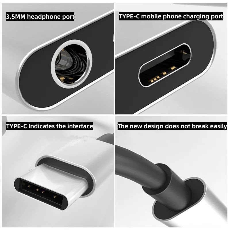 2 in 1 Audio Adapter Type C To - Audiophile Headphone Wired ulasan dan harga