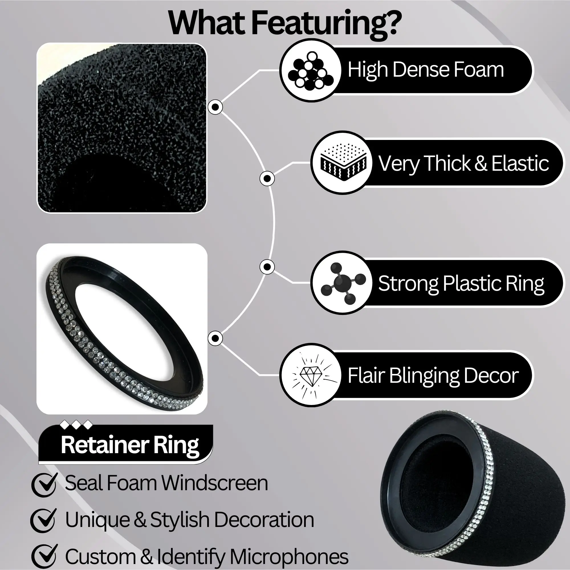 Sparkly MV7 Foam Pop Filter fo - Shure Mic Mv7 ulasan dan harga